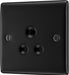 BG NFB29B Nexus Metal Unswitched Round Pin Socket 5A - Black Insert - Matt Black - westbasedirect.com