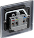 BG NFB29B Nexus Metal Unswitched Round Pin Socket 5A - Black Insert - Matt Black - westbasedirect.com