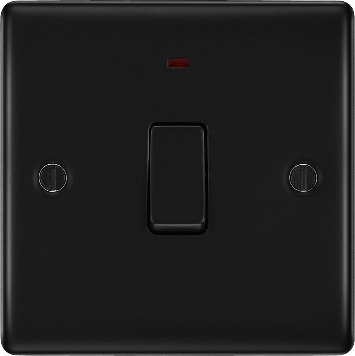 BG NFB31 Nexus Metal 20A DP Switch + Neon - Matt Black + Black Rocker - westbasedirect.com