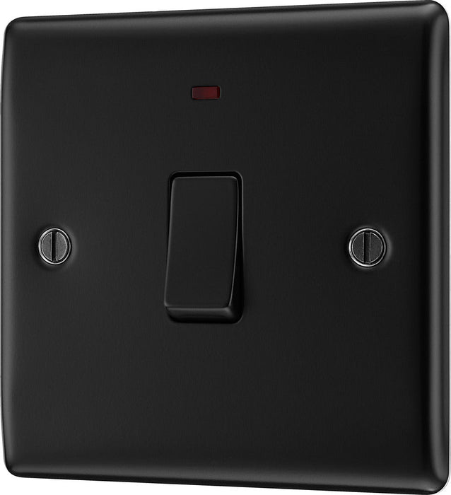 BG NFB31 Nexus Metal 20A DP Switch + Neon - Matt Black + Black Rocker - westbasedirect.com