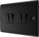 BG NFB44 Nexus Metal Quad Light Switch 10A - Matt Black + Black Rocker - westbasedirect.com