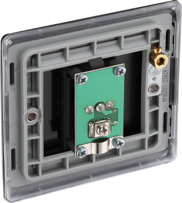 BG NFB62 Nexus Metal Isolated TV Aerial Socket - Matt Black + Black Rocker - westbasedirect.com