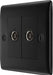 BG NFB63 Nexus Metal Isolated Double TV Aerial Socket - Black Insert - Matt Black + Black Rocker - westbasedirect.com