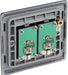 BG NFB63 Nexus Metal Isolated Double TV Aerial Socket - Black Insert - Matt Black + Black Rocker - westbasedirect.com