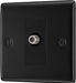 BG NFB64 Nexus Metal 1 Gang Satellite Socket - Matt Black + Black Rocker - westbasedirect.com