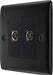 BG NFB66 Nexus Metal Diplex TV/FM Socket - Black Insert - Matt Black + Black Rocker - westbasedirect.com