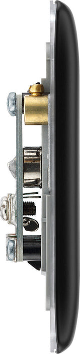 BG NFB66 Nexus Metal Diplex TV/FM Socket - Black Insert - Matt Black + Black Rocker - westbasedirect.com