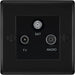 BG NFB67 Nexus Metal Triplex TV/FM/Sat Socket - Black Insert - Matt Black + Black Rocker - westbasedirect.com