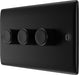 BG NFB83 Nexus Metal 2-Way Triple Trailing Edge Dimmer Push On/Off - Matt Black + Black Knobs - westbasedirect.com