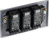 BG NFB83 Nexus Metal 2-Way Triple Trailing Edge Dimmer Push On/Off - Matt Black + Black Knobs - westbasedirect.com