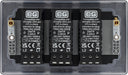 BG NFB83 Nexus Metal 2-Way Triple Trailing Edge Dimmer Push On/Off - Matt Black + Black Knobs - westbasedirect.com