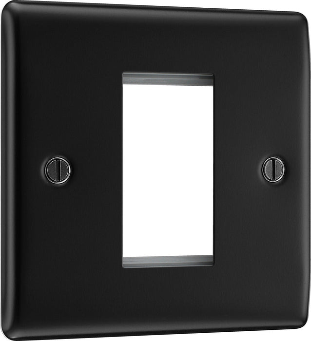 BG NFBEMS1 Nexus Metal Single Euro Module Faceplate - Matt Black - westbasedirect.com