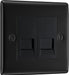 BG NFBRJ112 Nexus Metal RJ11 Double Data Outlet Socket - Matt Black + Black Rocker - westbasedirect.com