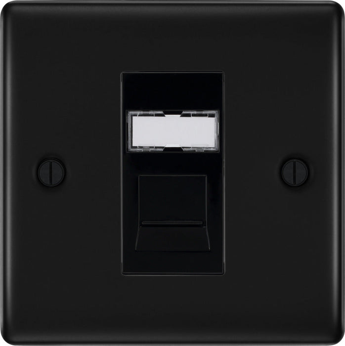 BG NFBRJ451 Nexus Metal RJ45 Single Data Outlet Socket - Matt Black - westbasedirect.com