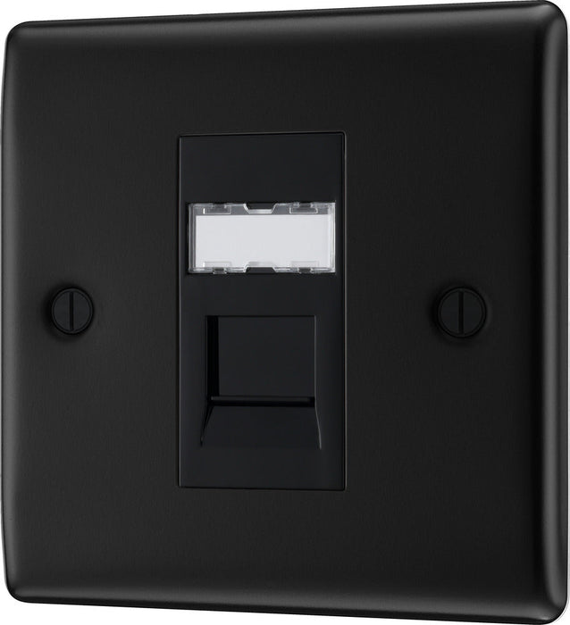 BG NFBRJ451 Nexus Metal RJ45 Single Data Outlet Socket - Matt Black - westbasedirect.com