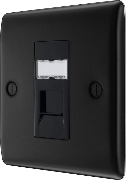 BG NFBRJ451 Nexus Metal RJ45 Single Data Outlet Socket - Matt Black - westbasedirect.com