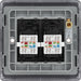 BG NFBRJ452 Nexus Metal RJ45 Double Data Outlet Socket - Matt Black + Black Rocker - westbasedirect.com