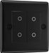 BG NFBTDM2B-K Nexus Metal 2-Way Master 200W Double Touch Dimmer Switch - Matt Black (Black) - westbasedirect.com