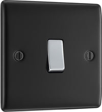 BG NMB12 Nexus Metal Single Light Switch 10A - Matt Black