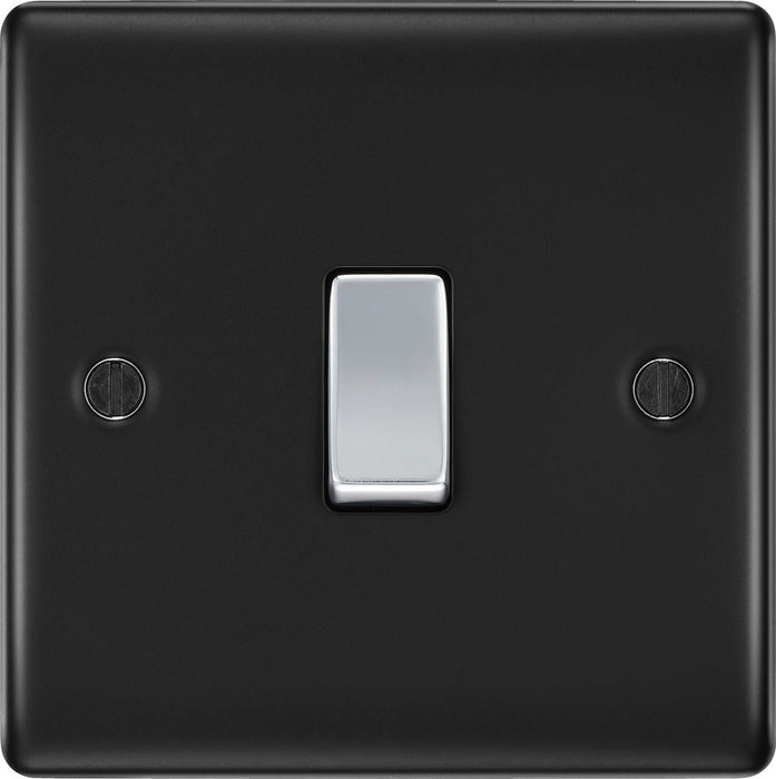 BG NMB12 Nexus Metal Single Light Switch 10A - Matt Black - westbasedirect.com