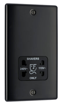 BG NMB20B Nexus Metal Dual Voltage Shaver Socket/Black - Matt Black