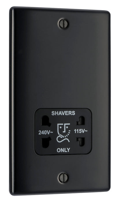 BG NMB20B Nexus Metal Dual Voltage Shaver Socket/Black - Matt Black - westbasedirect.com