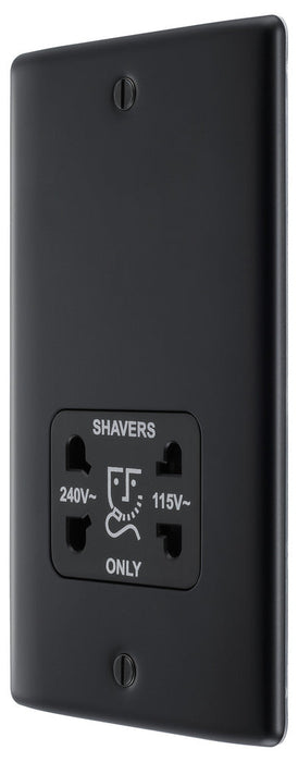 BG NMB20B Nexus Metal Dual Voltage Shaver Socket/Black - Matt Black - westbasedirect.com