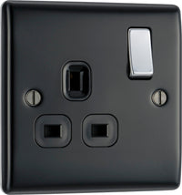 BG NMB21B Nexus Metal Single Socket 13A /Black Insert - Matt Black