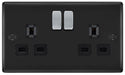 BG NMB22B Nexus Metal Double Socket 13A - Black Insert - Matt Black - westbasedirect.com