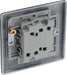 BG NMB42 Nexus Metal Double Light Switch 10A - Matt Black - westbasedirect.com