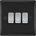 BG NMB43 Nexus Metal Triple Light Switch 10A - Matt Black - westbasedirect.com