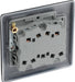 BG NMB43 Nexus Metal Triple Light Switch 10A - Matt Black - westbasedirect.com