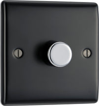 BG NMB81 Nexus Metal 2-Way Single Trailing Edge Dimmer Push On/Off - Matt Black