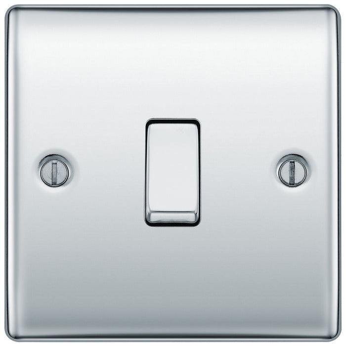 BG NPC12 Nexus Metal Single Light Switch 10A - Polished Chrome (10 Pack) - westbasedirect.com