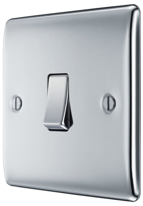 BG NPC12 Nexus Metal Single Light Switch 10A - Polished Chrome - westbasedirect.com