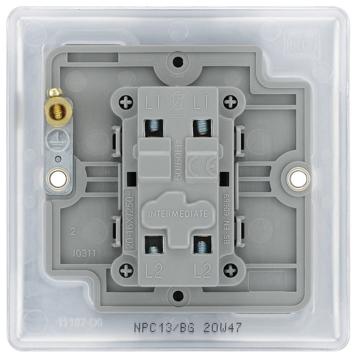 BG NPC13 Nexus Metal Intermediate Light Switch 10A - Polished Chrome - westbasedirect.com