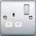 BG NPC21W Nexus Metal Single Socket 13A - White Insert - Polished Chrome (10 Pack) - westbasedirect.com