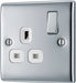 BG NPC21W Nexus Metal Single Socket 13A - White Insert - Polished Chrome - westbasedirect.com