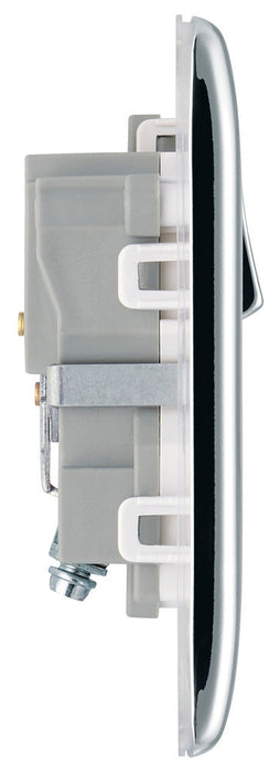 BG NPC21W Nexus Metal Single Socket 13A - White Insert - Polished Chrome - westbasedirect.com