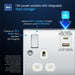 BG NPC22UAC30W Nexus Metal 13A Double Socket + USB A+C (30W) - White Insert - Polished Chrome - westbasedirect.com