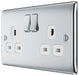 BG NPC22W Nexus Metal Double Socket 13A - White Insert - Polished Chrome (5 Pack) - westbasedirect.com