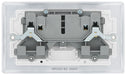 BG NPC22W Nexus Metal Double Socket 13A - White Insert - Polished Chrome (10 Pack) - westbasedirect.com