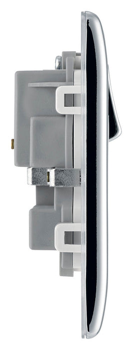 BG NPC22W Nexus Metal Double Socket 13A - White Insert - Polished Chrome (5 Pack) - westbasedirect.com