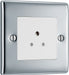 BG NPC28W Nexus Metal Unswitched Round Pin Socket 2A - White Insert - Polished Chrome - westbasedirect.com