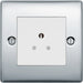 BG NPC28W Nexus Metal Unswitched Round Pin Socket 2A - White Insert - Polished Chrome - westbasedirect.com