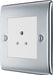 BG NPC28W Nexus Metal Unswitched Round Pin Socket 2A - White Insert - Polished Chrome - westbasedirect.com