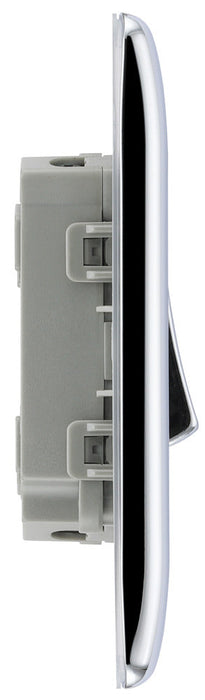 BG NPC42 Nexus Metal Double Light Switch 10A - Polished Chrome - westbasedirect.com