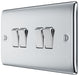 BG NPC44 Nexus Metal Quad Light Switch 10A - Polished Chrome - westbasedirect.com