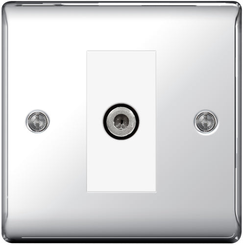 BG NPC64 Nexus Metal 1 Gang Satellite Socket - Polished Chrome - westbasedirect.com