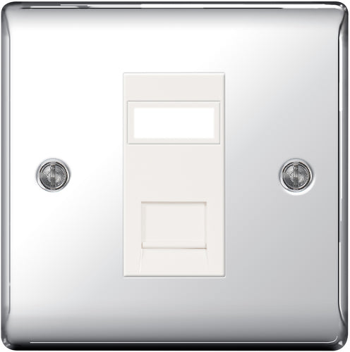 BG NPCRJ451 Nexus Metal RJ45 Single Data Outlet Socket - Polished Chrome - westbasedirect.com